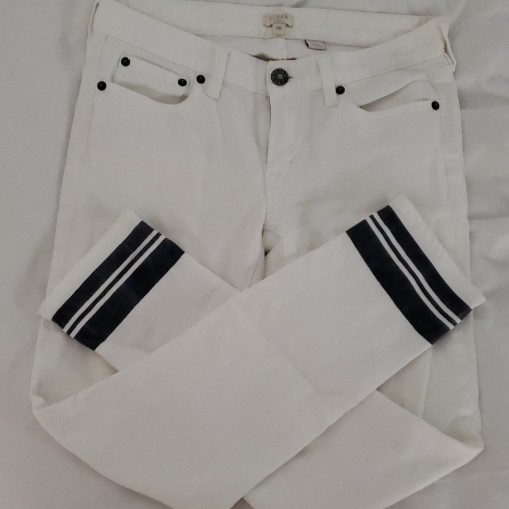 J Crew white jeans with detail | 26